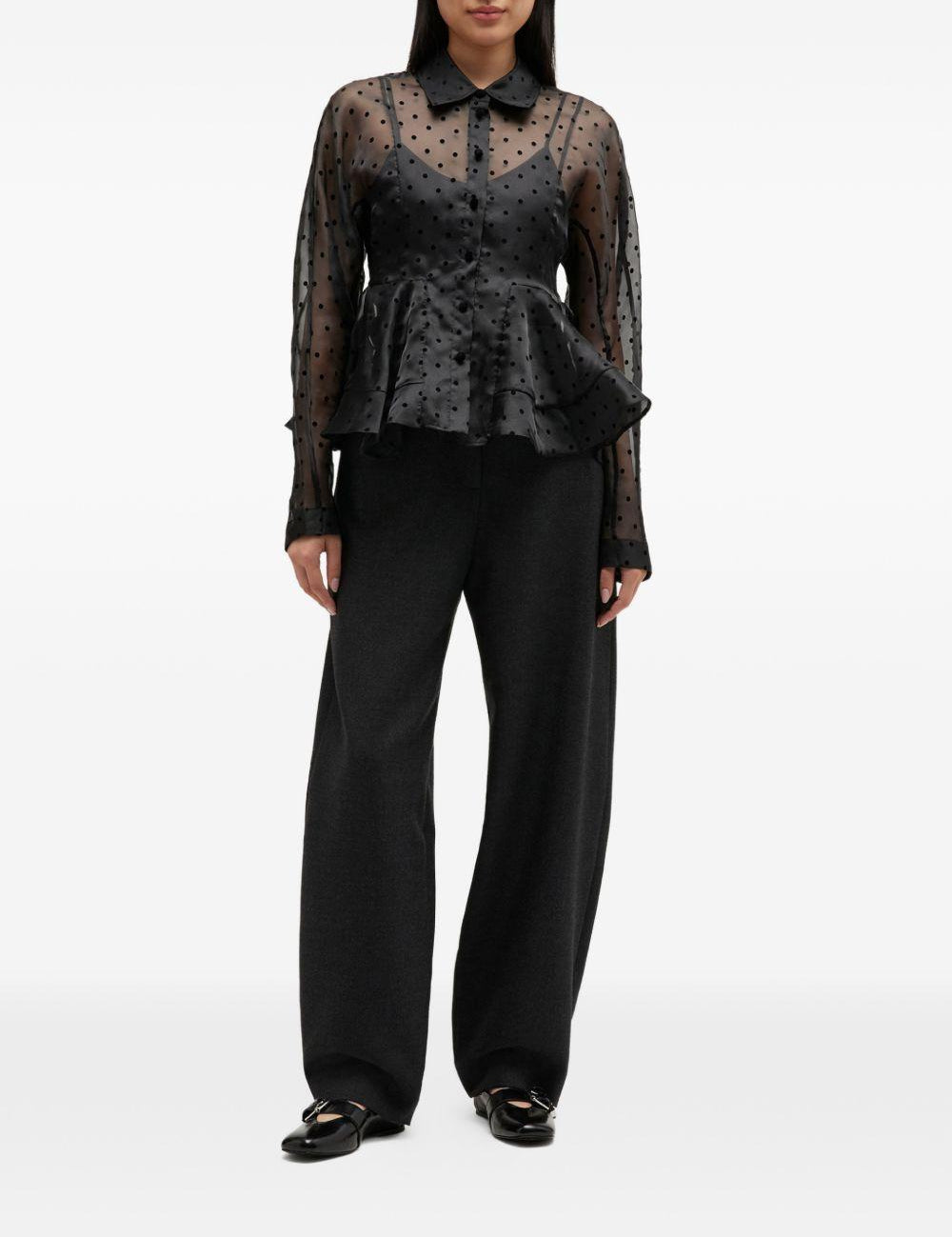 Camicia a pois in nero Ganni - donna 