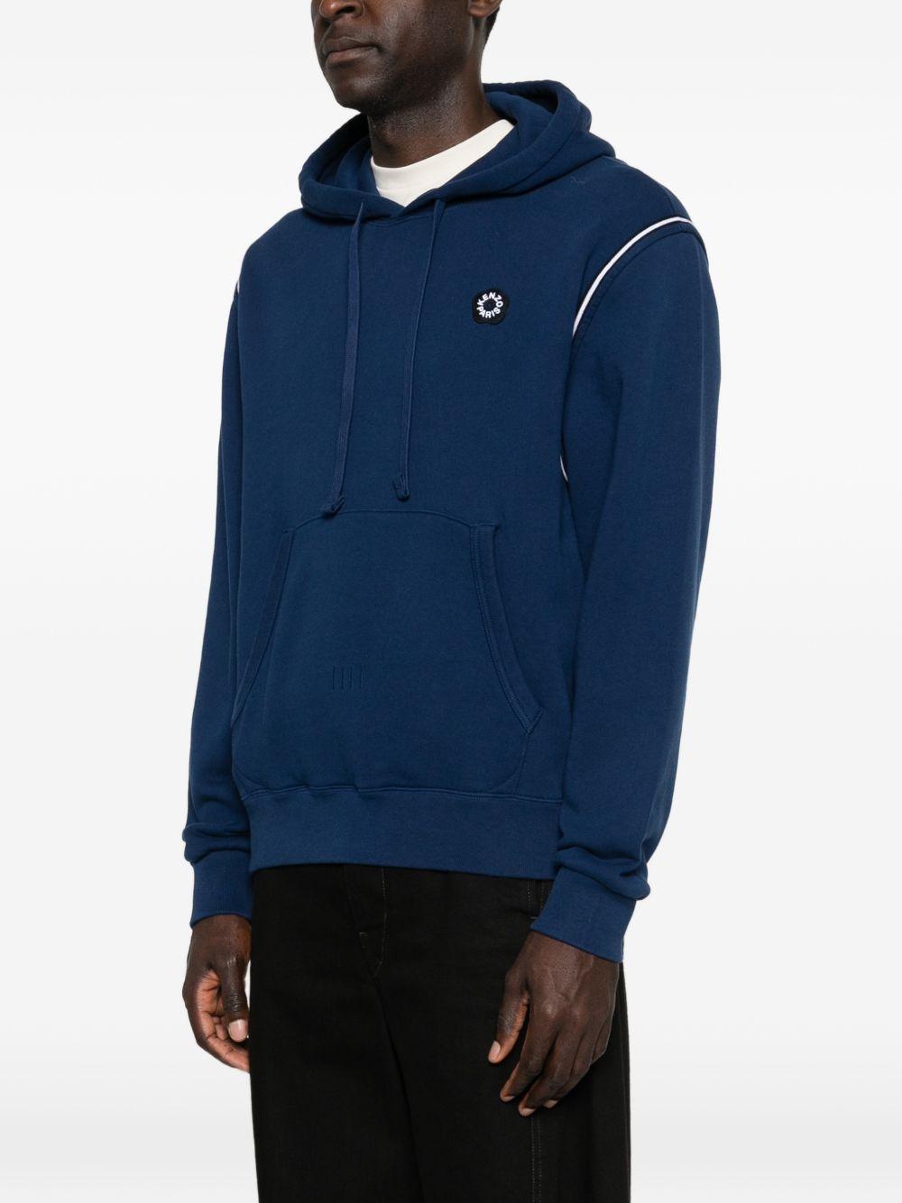 Felpa con cappuccio e logo in blu Kenzo - uomo 