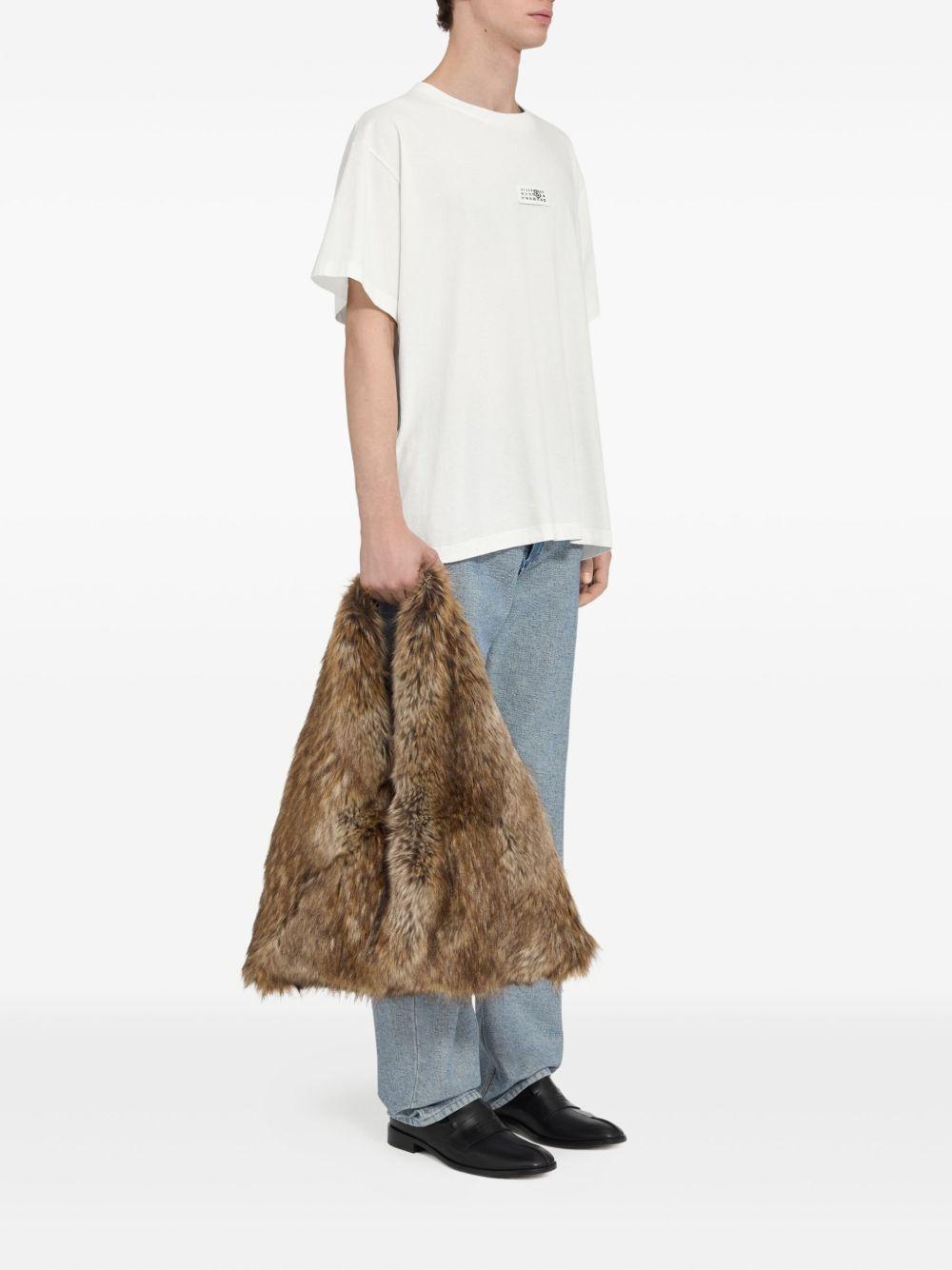T-shirt girocollo con logo in bianco Mm6 maison margiela - uomo 