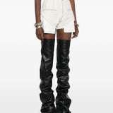 Shorts sfilacciati con chiusura lampo Dirt Cutoffs in bianco Rick owens drkshdw - donna 