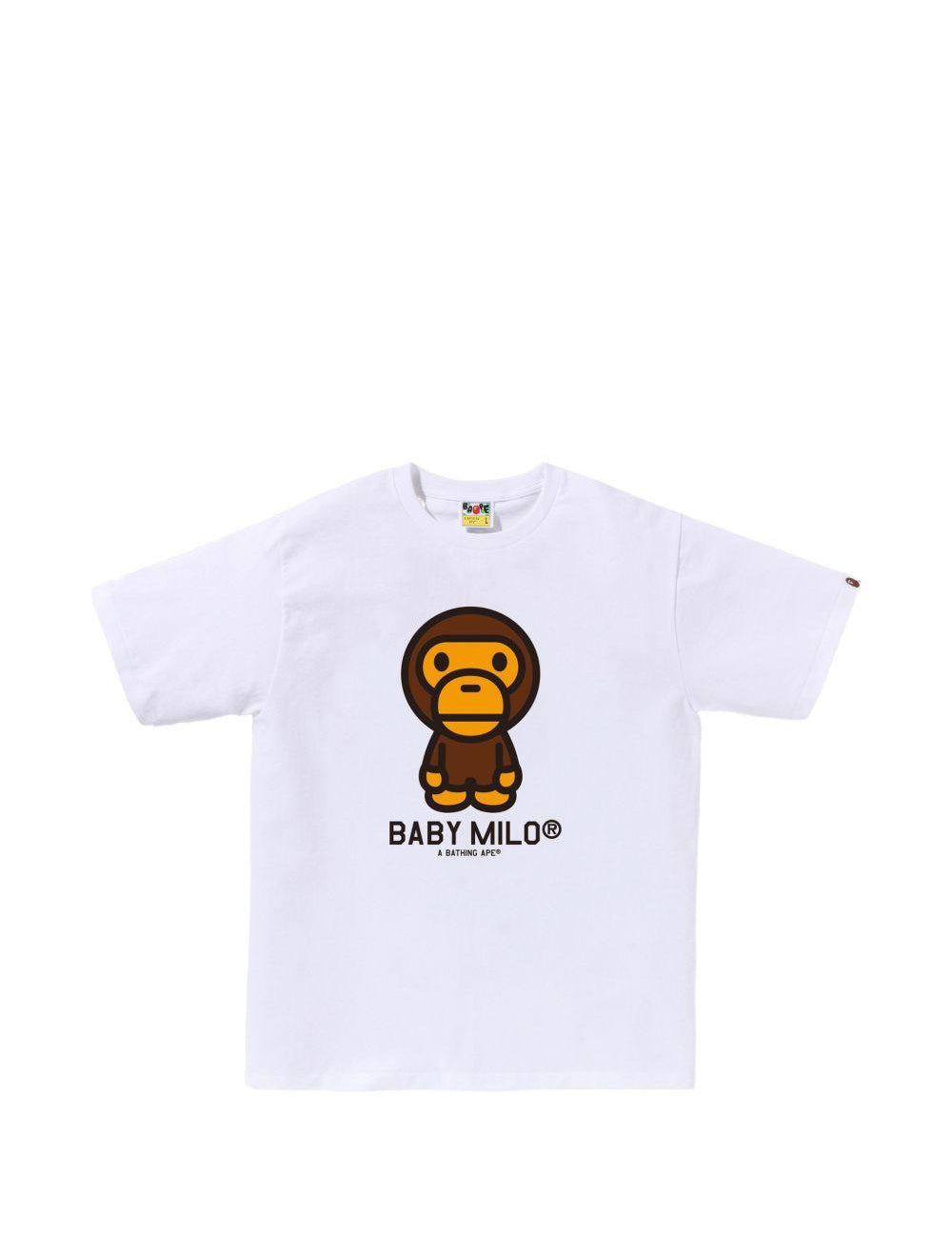 T-shirt con grafica di baby milo in bianco A bathing ape - uomo 