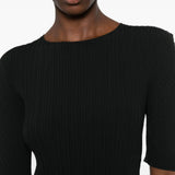 Abito con spalline e design plissettato in nero 
