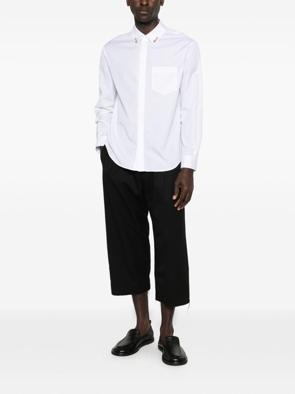 Camicia con decorazione di cristalli in bainco Simone rocha - uomo 