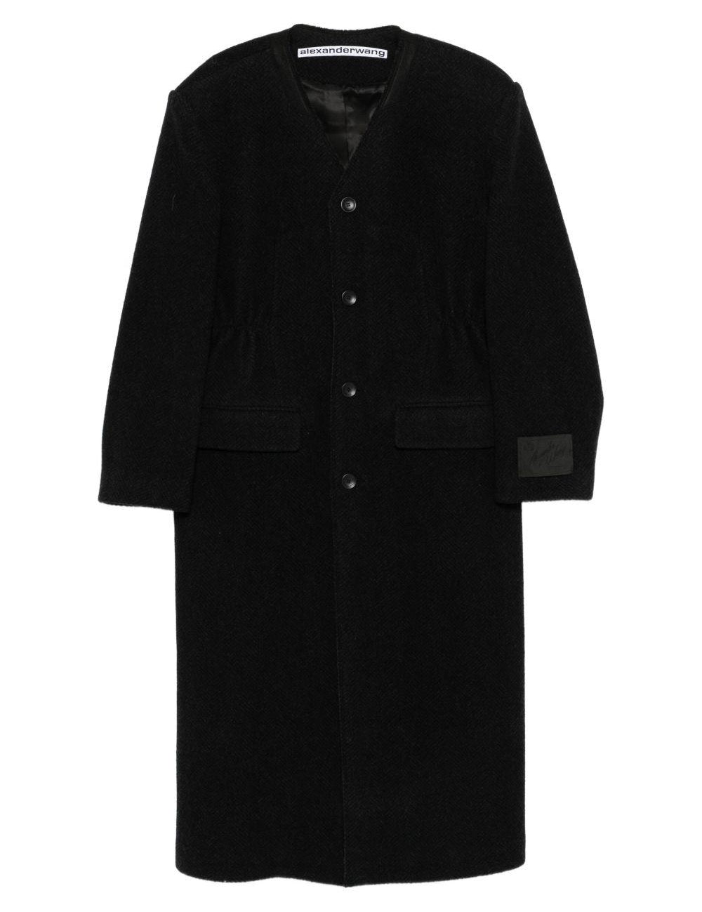 Cappotto senza colletto in nero Alexander wang - donna 