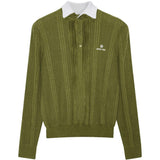 Polo con ricamo in verde SHUSHU/TONG - donna 