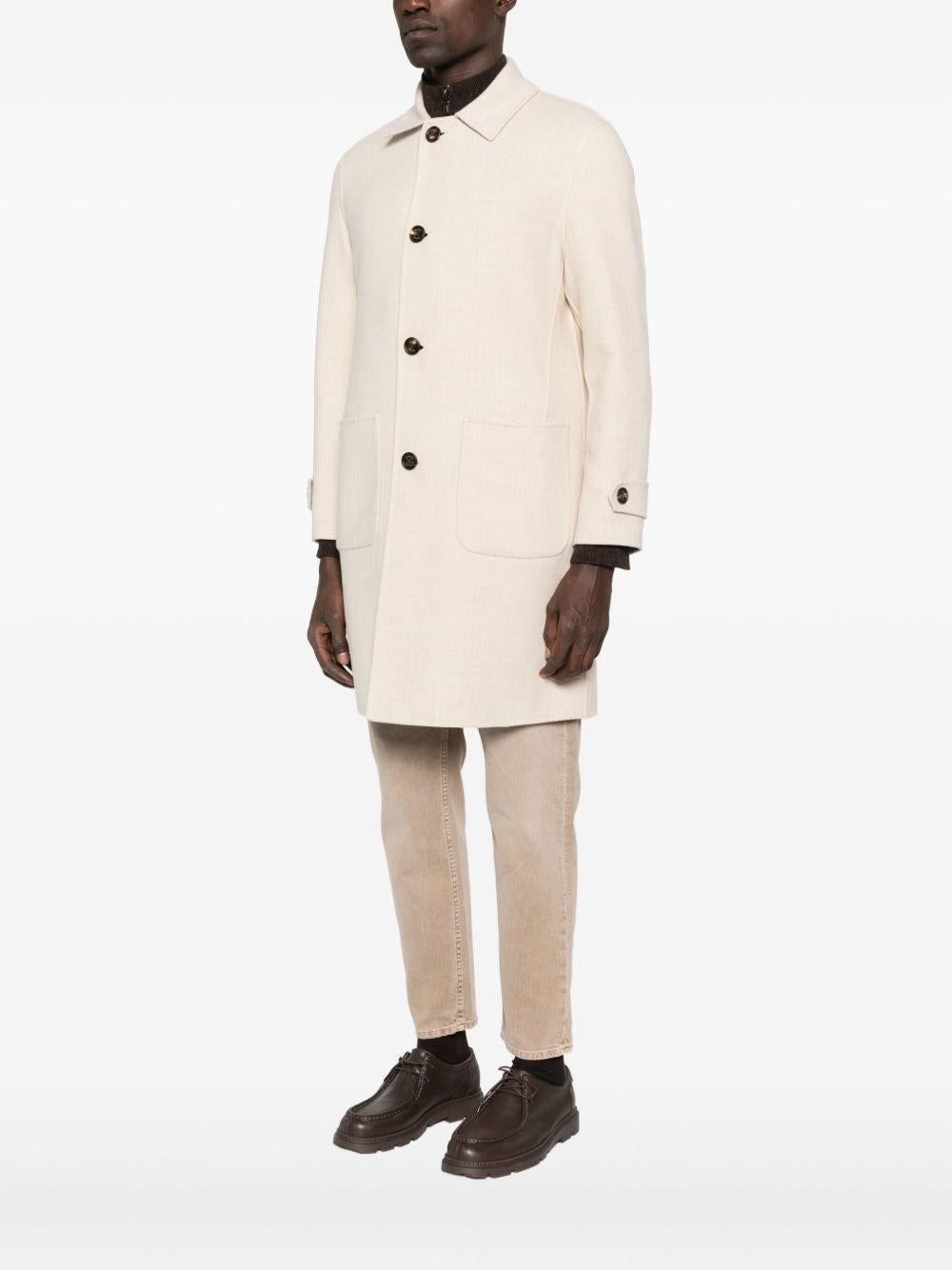 Cappotto monopetto con tasche a toppa in beige Eleventy - uomo 