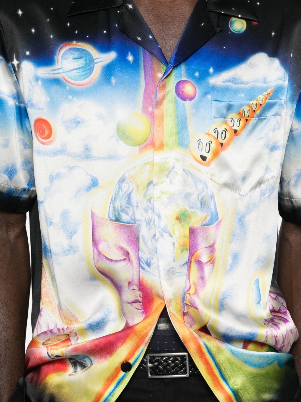 Camicia con stampa galaxy in nero Casablanca - uomo 