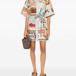 Chemisier con stampa grafica multicolore Alemais - donna 