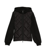 Felpa trapuntata con cappuccio in nero Moncler - donna 