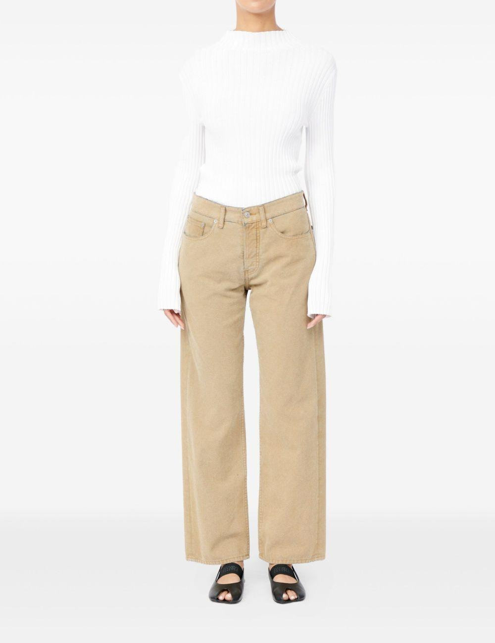 Jeans con bottoni in beige Mm6 maison margiela - donna 