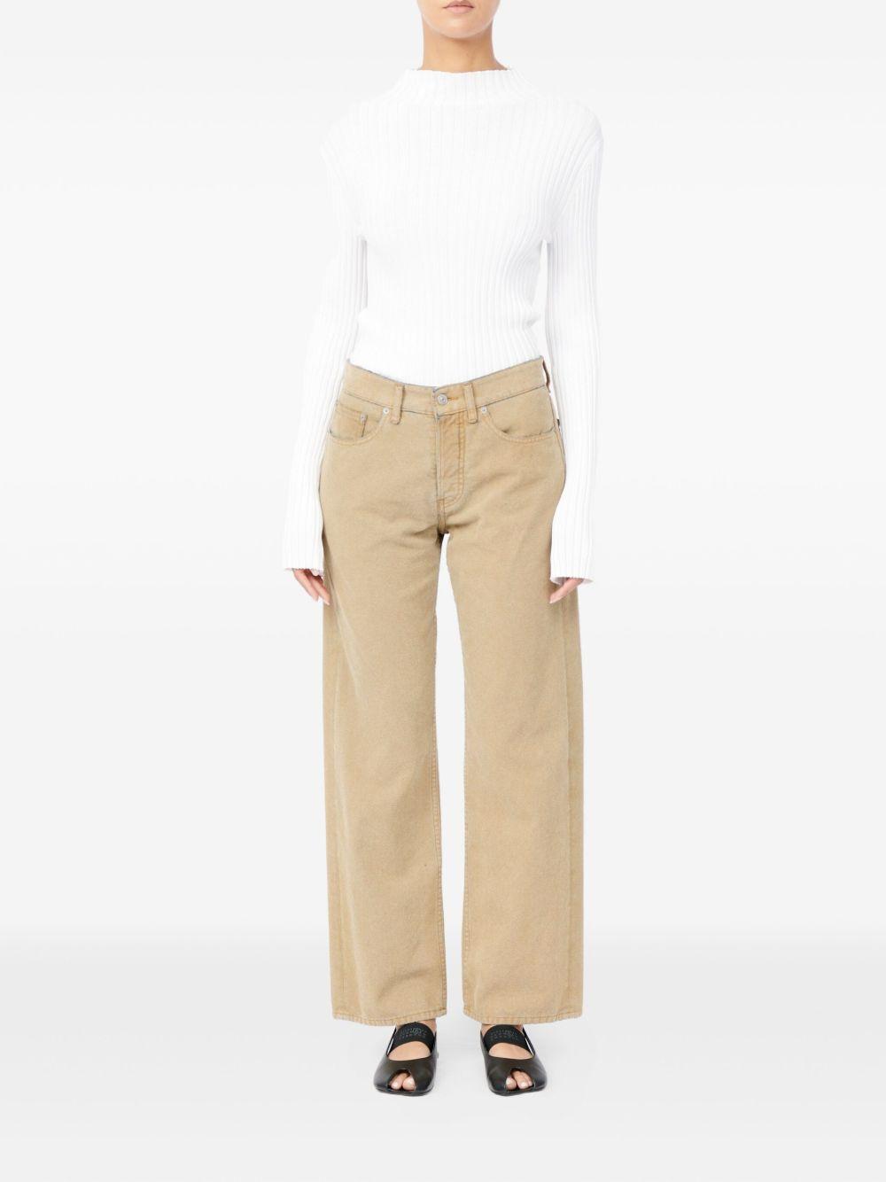 Jeans con bottoni in beige Mm6 maison margiela - donna 