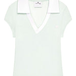 Polo con scollo a V in verde Courrèges - donna 