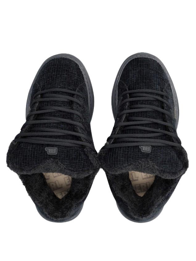 Sneakers in velluto a coste vamp in nero 