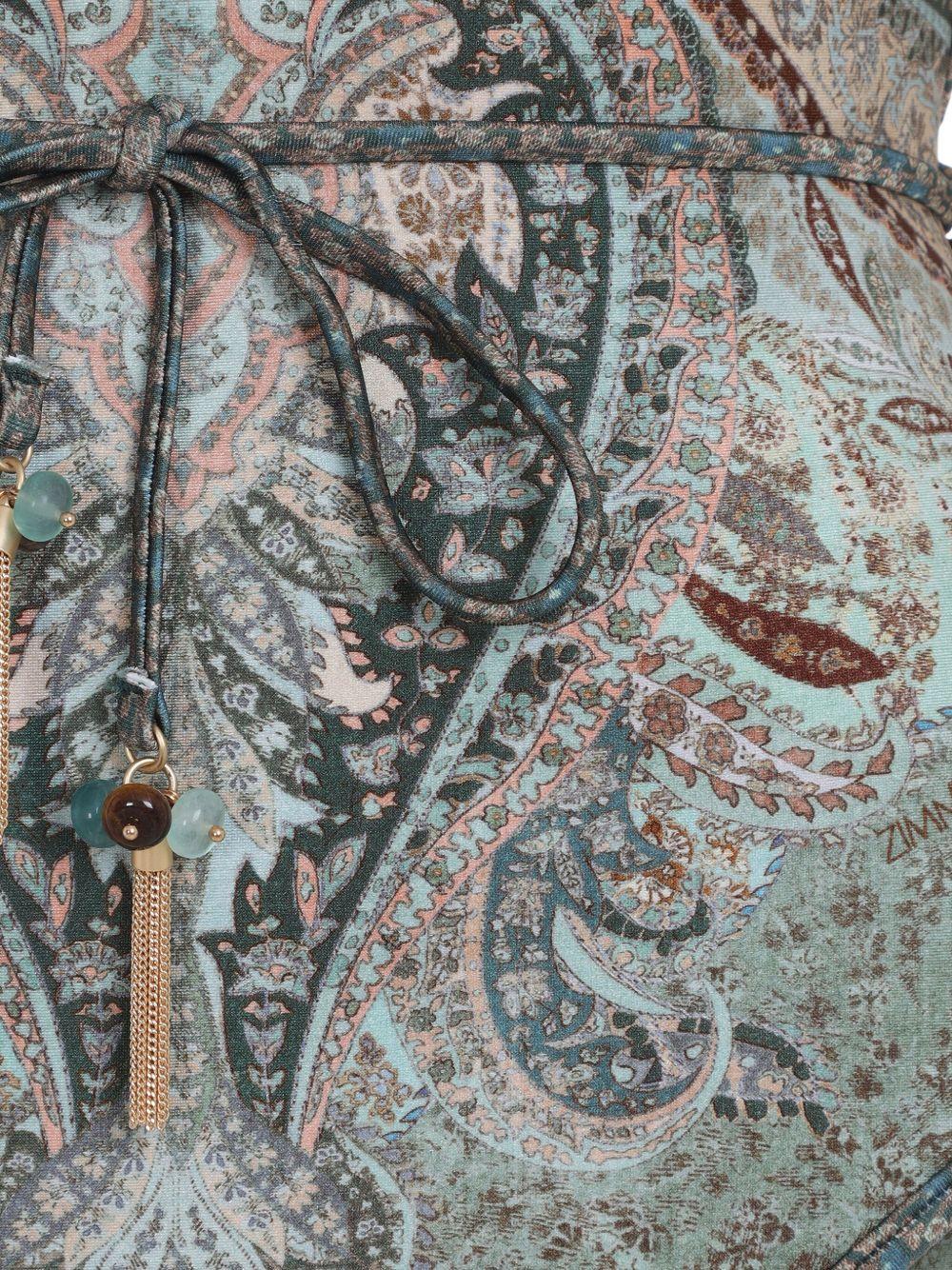 Costume intero Wanderlust con bordo a smerlo in verde Zimmermann - donna 