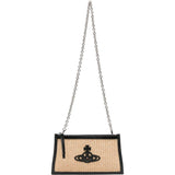 Borsa in rafia con logo in beige Vivienne westwood - donna 