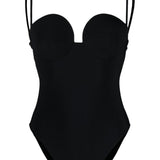 Costume con scollo a cuore in nero - MAGDA BUTRYM donna 