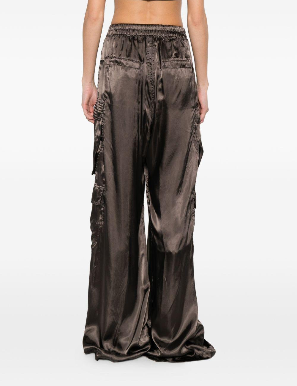 Pantaloni a gamba ampia cargobelas in marrone Rick owens - donna 