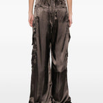 Pantaloni a gamba ampia cargobelas in marrone Rick owens - donna 