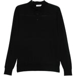 Maglione con colletto stile polo in nero Kangra - uomo 