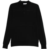Maglione con colletto stile polo in nero Kangra - uomo 