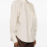 Camicia con ricamo paillettes in rosa brunello cucinelli - donna 