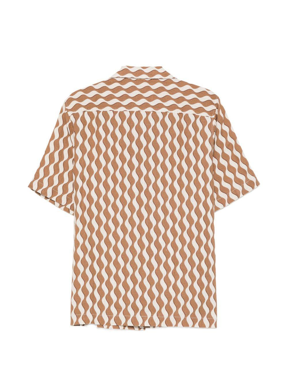 Camicia a maniche corte con stampa Roberto in marrone Frescobol carioca - uomo 