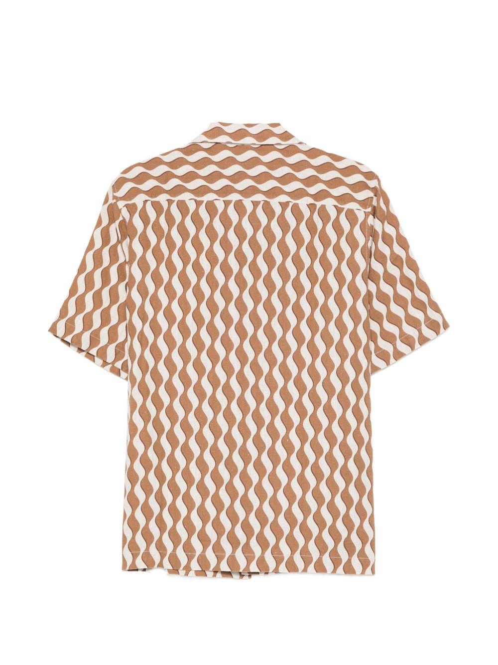 Camicia a maniche corte con stampa Roberto in marrone Frescobol carioca - uomo 