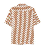 Camicia a maniche corte con stampa Roberto in marrone Frescobol carioca - uomo 