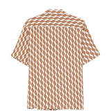 Camicia a maniche corte con stampa Roberto in marrone Frescobol carioca - uomo 