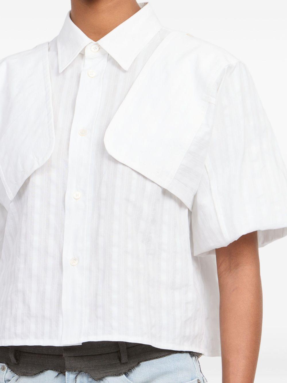 Camicia crop a maniche corte in bianco Mm6 maison margiela - donna 