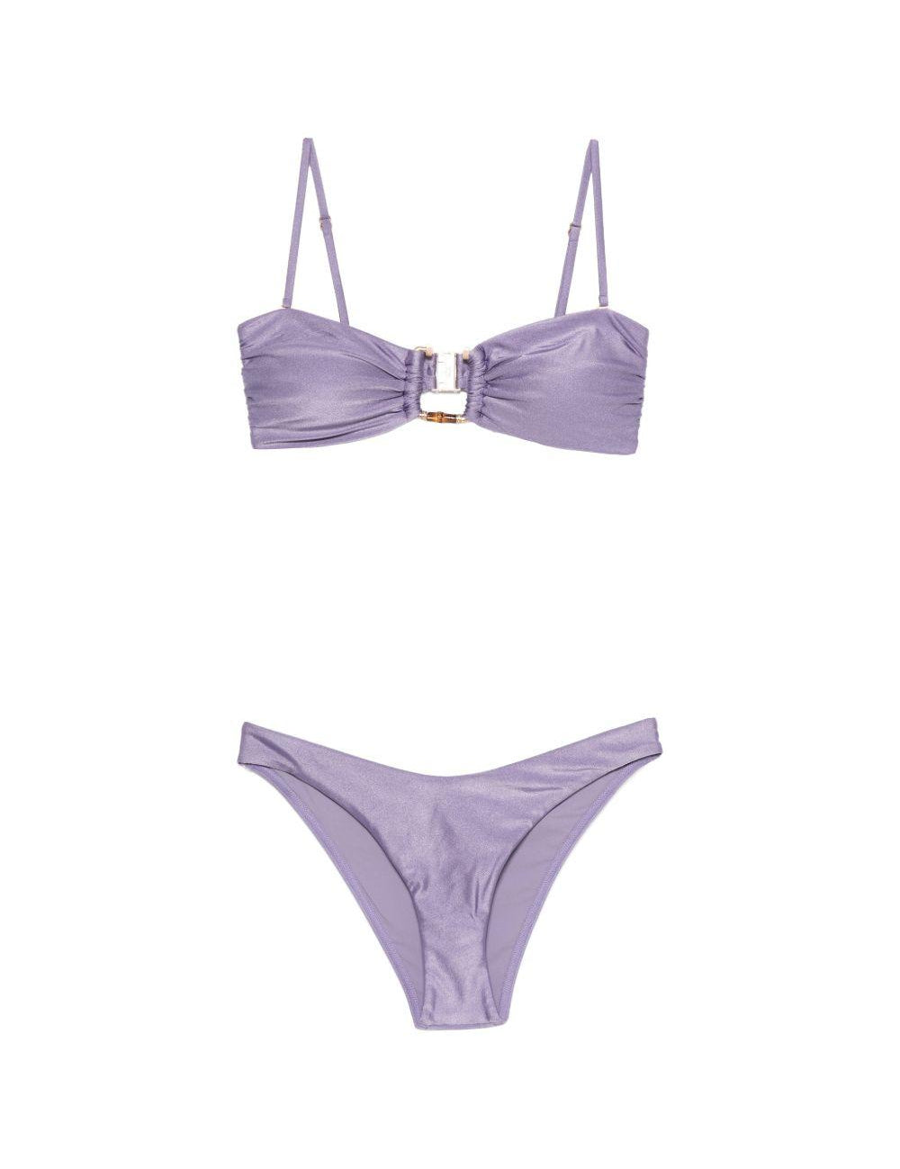 Bikini con bordi in bambù Indra in lilla 