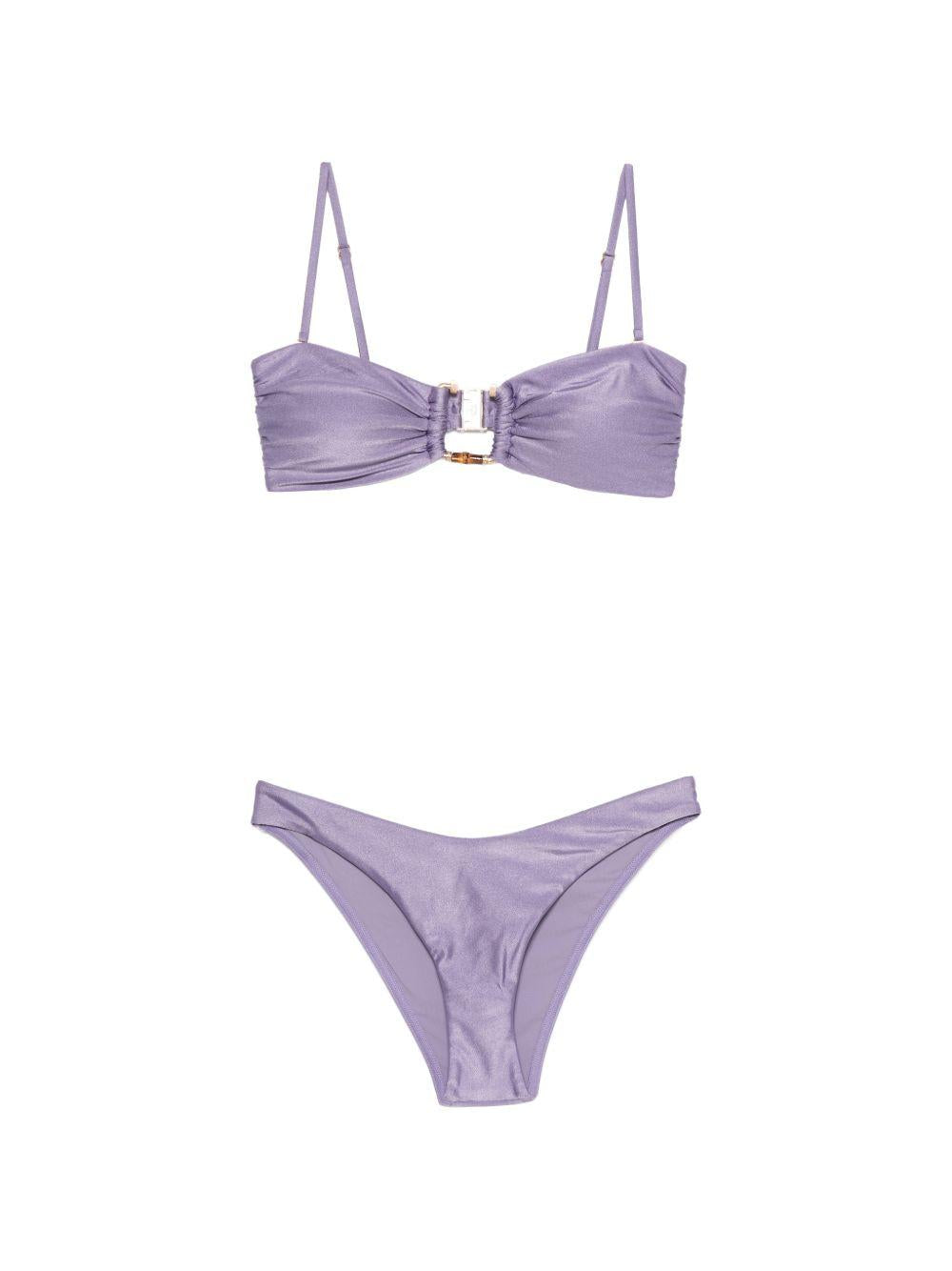Bikini con bordi in bambù Indra in lilla 