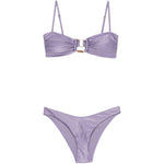 Bikini con bordi in bambù Indra in lilla 
