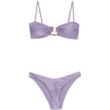 Bikini con bordi in bambù Indra in lilla 