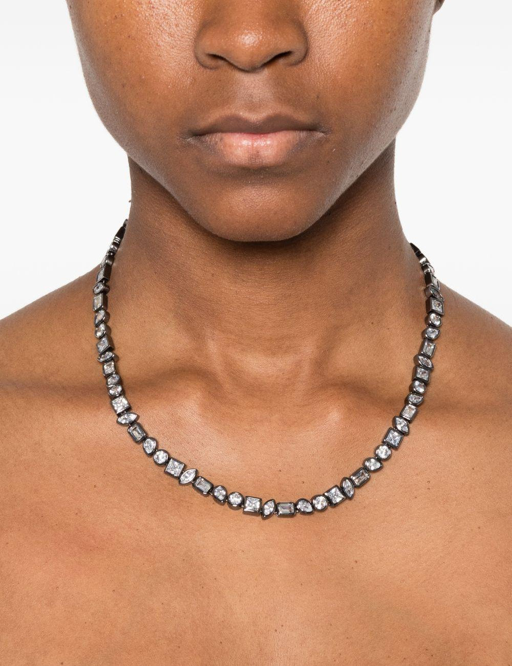 Collana con cristalli misti in argento Darkai - unisex 
