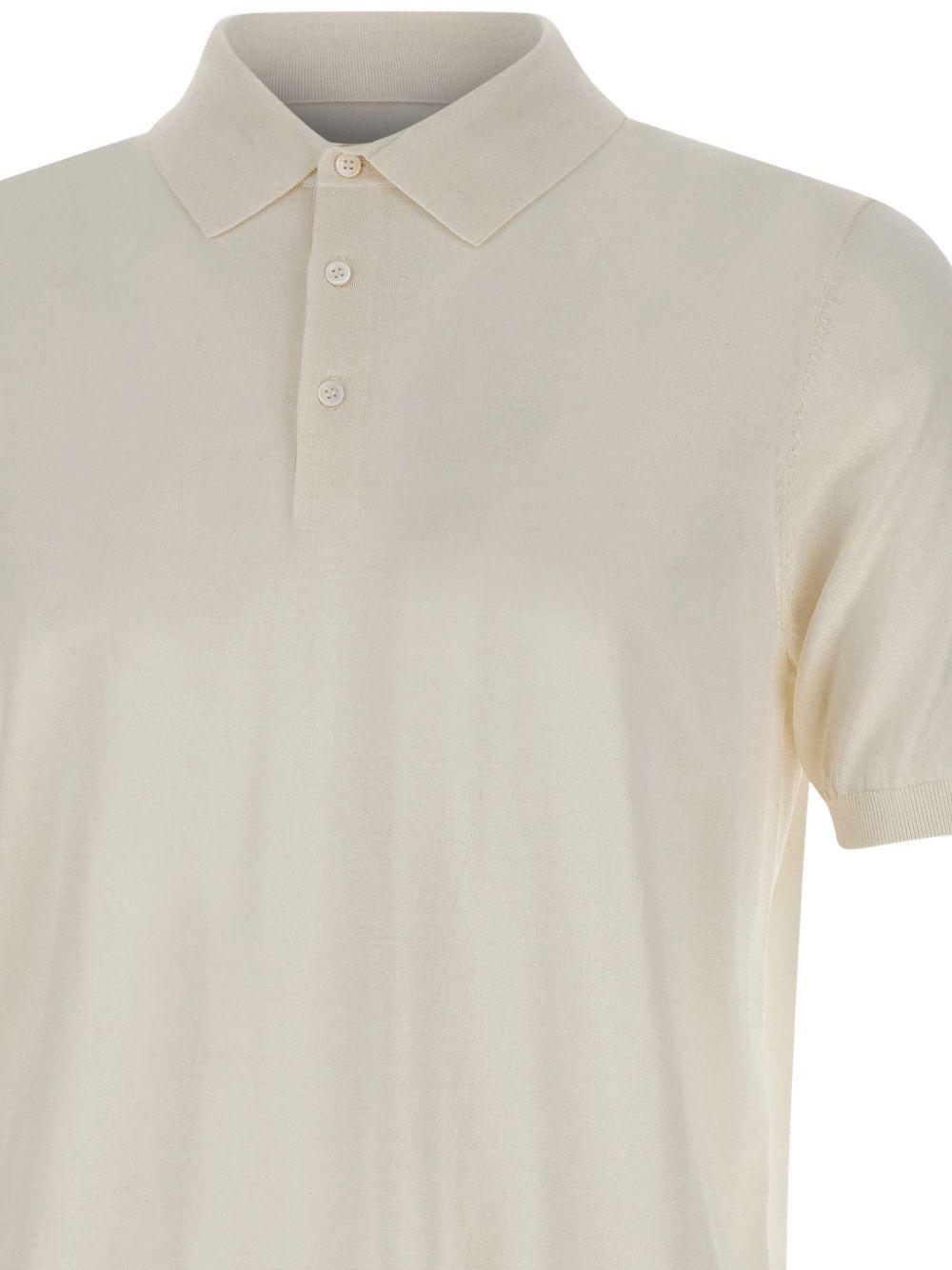Polo a coste in bianco Kangra - uomo 