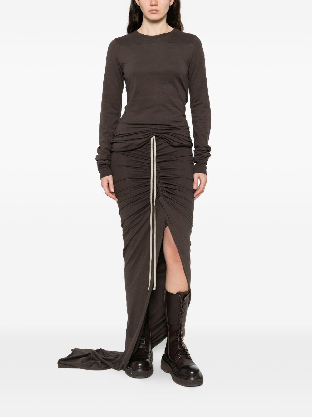 T-shirt a maniche lunghe in cotone grider in marrone Rick Owens x Moncler - unisex<BR/> 
