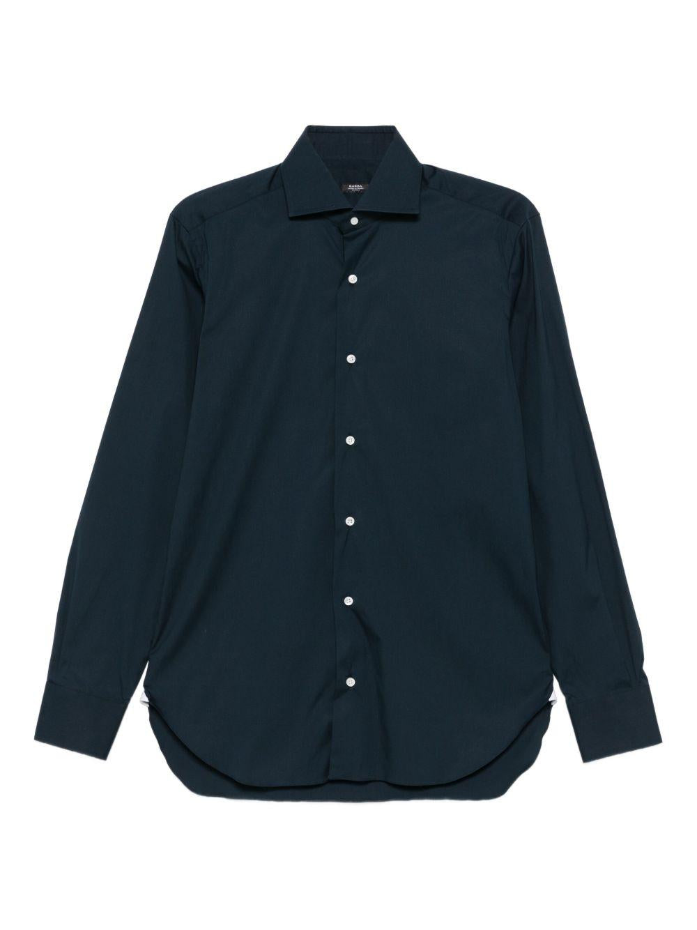 Camicia a maniche lunghe in blu Barba - uomo 