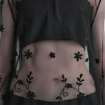 Blusa semi-trasparente con ricami in nero Toteme - donna 