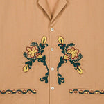 Camicia Nali con tasca e ricamo floreale in marrone Baziszt - uomo 