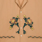 Camicia Nali con tasca e ricamo floreale in marrone Baziszt - uomo 