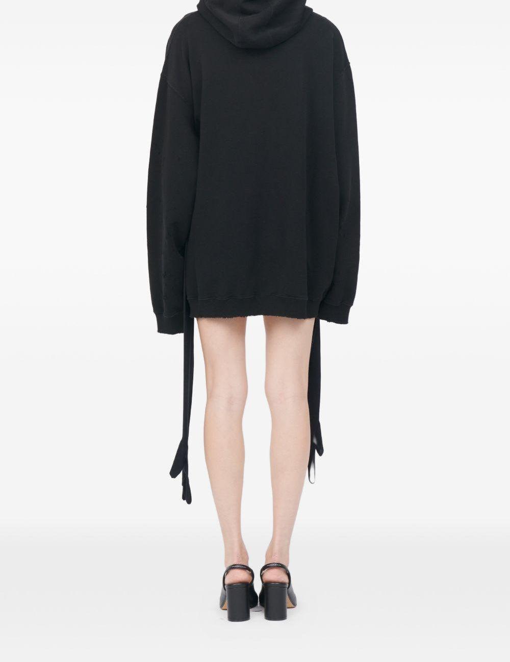 Abito mini con cappuccio in nero Mm6 maison margiela - donna 
