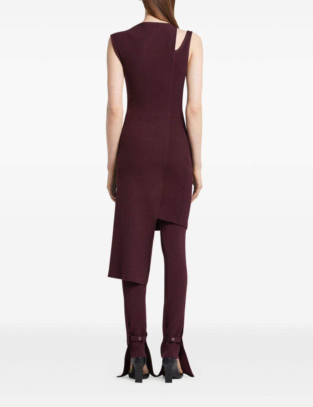 Abito midi asimmetrico in viola Courrèges - donna 