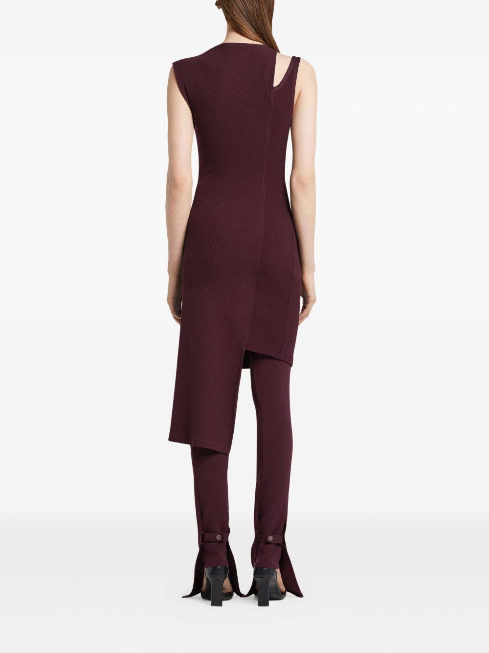 Abito midi asimmetrico in viola Courrèges - donna 