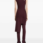 Abito midi asimmetrico in viola Courrèges - donna 