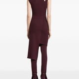Abito midi asimmetrico in viola Courrèges - donna 