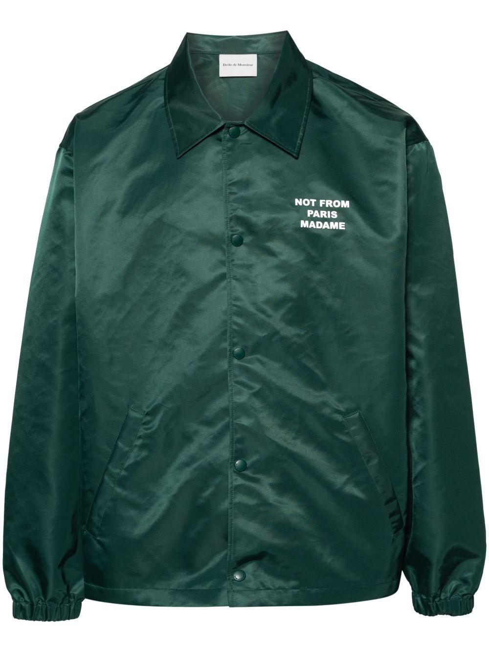 Giacca La Vest Slogan leggera in verde Drole De Monsieur - uomo 