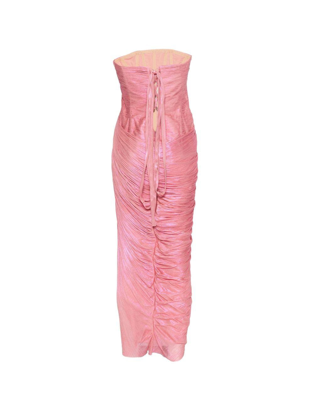 Abito midi senza spalline ruby in rosa Maria lucia hohan - donna 