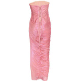 Abito midi senza spalline ruby in rosa Maria lucia hohan - donna 