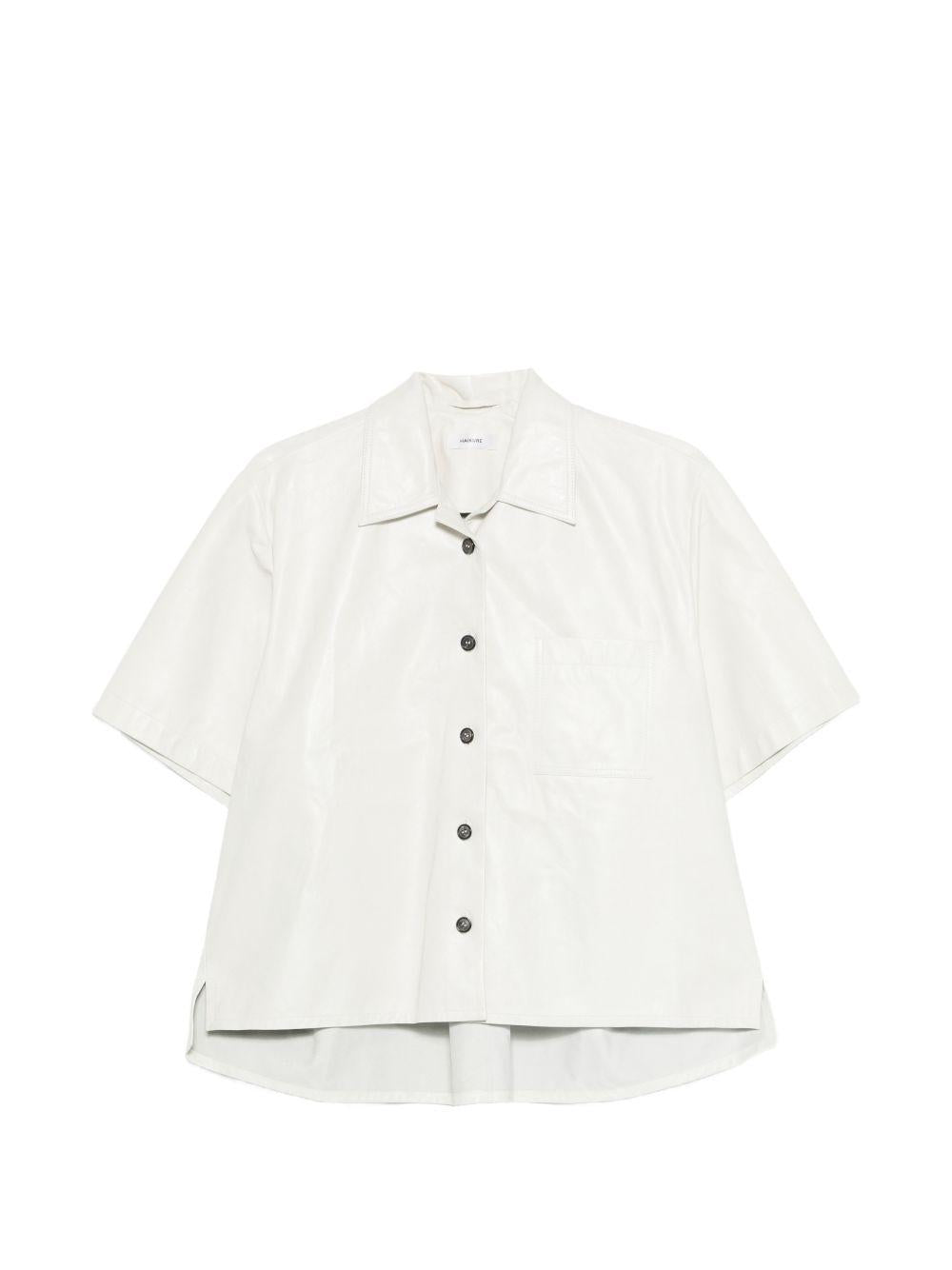 Camicia a maniche corte in pelle Avril in beige Haikure - donna 